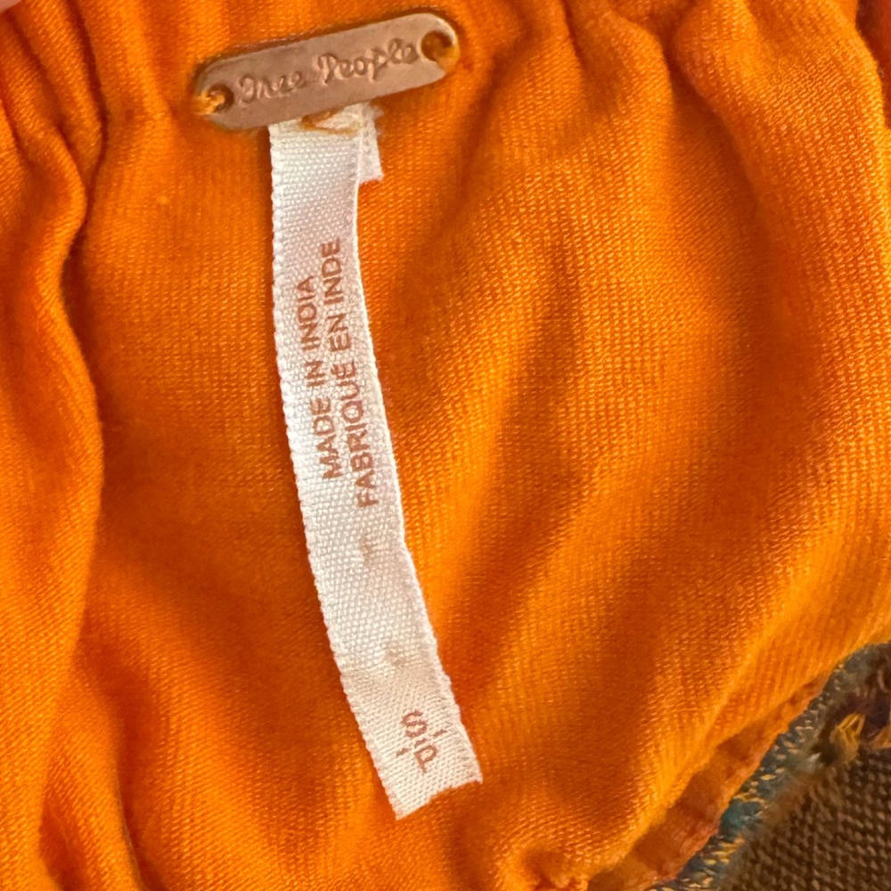 FREE PEOPLE Bohemian Orange Cropped Tube Top - Picture 2 of 3